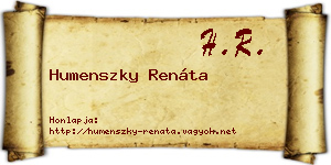 Humenszky Renáta névjegykártya