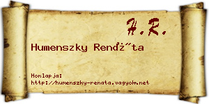 Humenszky Renáta névjegykártya